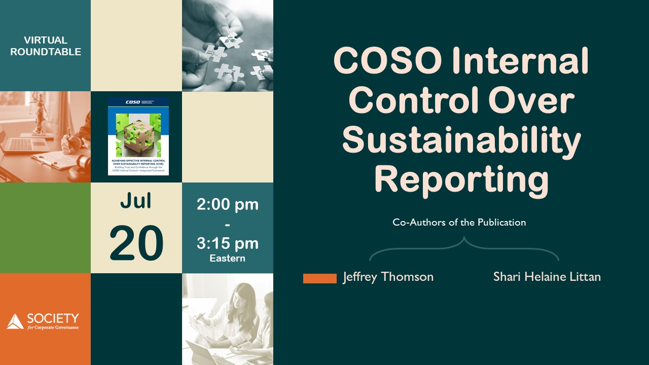 Jul 20 Virtual Roundtable COSO Internal Control Over Jul 20 Virtual Roundtable Coso Internal Control Over